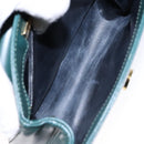 BALLY Shoulder Bag Leather Green Gold Auth 133436-12