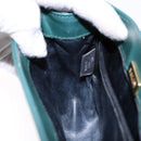 BALLY Shoulder Bag Leather Green Gold Auth 133436-20