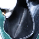 BALLY Shoulder Bag Leather Green Gold Auth 133436-21