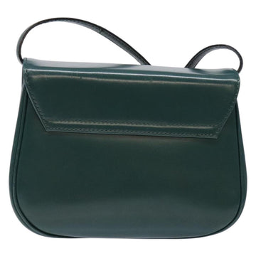 BALLY Shoulder Bag Leather Green Gold Auth 133436 - 0