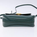 BALLY Shoulder Bag Leather Green Gold Auth 133436-5