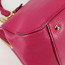Miu Miu Hand Bag Leather 2way Pink Gold Auth 133439V-12