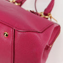 Miu Miu Hand Bag Leather 2way Pink Gold Auth 133439V-15