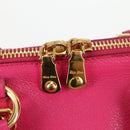 Miu Miu Hand Bag Leather 2way Pink Gold Auth 133439V-18