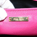 Miu Miu Hand Bag Leather 2way Pink Gold Auth 133439V-19