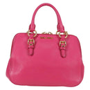 Miu Miu Hand Bag Leather 2way Pink Gold Auth 133439V-2