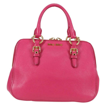 Miu Miu Hand Bag Leather 2way Pink Gold Auth 133439V - 0