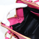 Miu Miu Hand Bag Leather 2way Pink Gold Auth 133439V-22