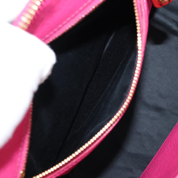 Miu Miu Hand Bag Leather 2way Pink Gold Auth 133439V