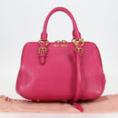 Miu Miu Hand Bag Leather 2way Pink Gold Auth 133439V-27
