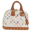 LOUIS VUITTON Monogram Multicolor Alma Hand Bag White M92647 LV Auth 133443V-1