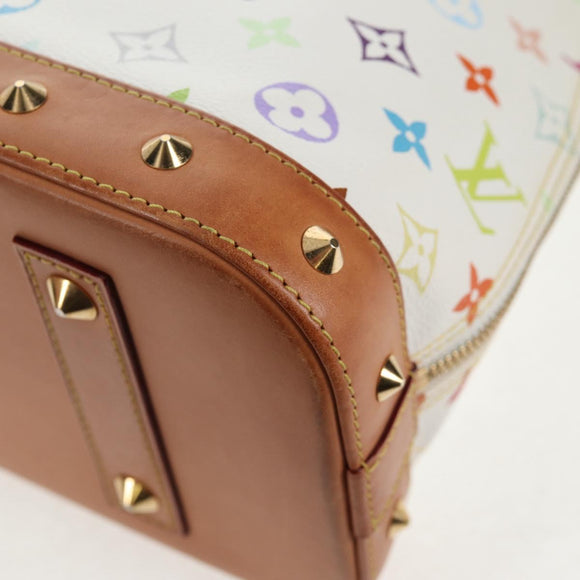 LOUIS VUITTON Monogram Multicolor Alma Hand Bag White M92647 LV Auth 133443V