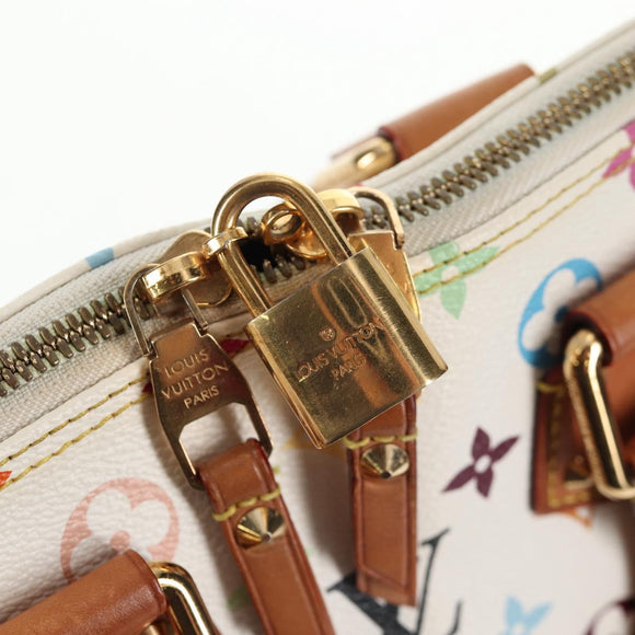 LOUIS VUITTON Monogram Multicolor Alma Hand Bag White M92647 LV Auth 133443V