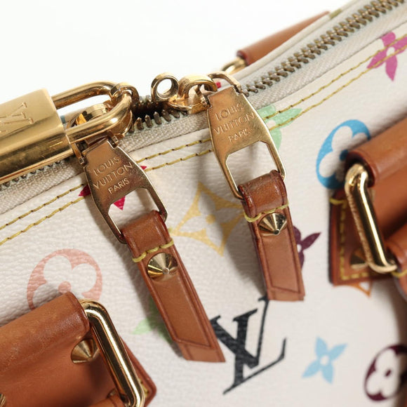 LOUIS VUITTON Monogram Multicolor Alma Hand Bag White M92647 LV Auth 133443V