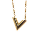 LOUIS VUITTON Essential V Necklace Gold M61083 LV Auth 133449-10