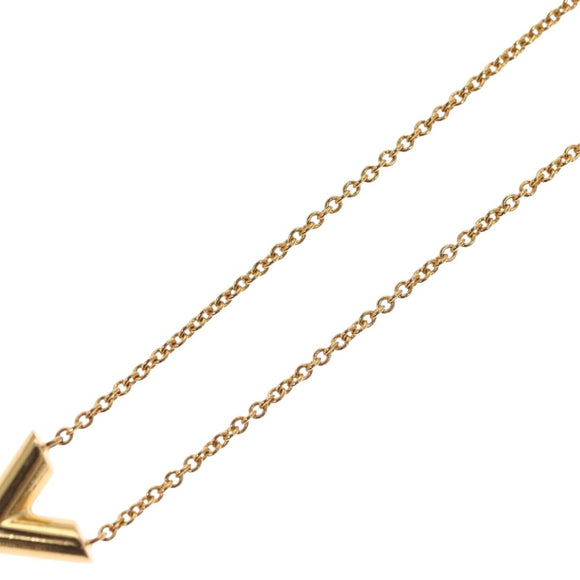 LOUIS VUITTON Essential V Necklace Gold M61083 LV Auth 133449