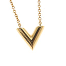 LOUIS VUITTON Essential V Necklace Gold M61083 LV Auth 133449-3