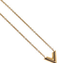 LOUIS VUITTON Essential V Necklace Gold M61083 LV Auth 133449-4