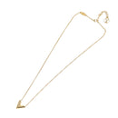 LOUIS VUITTON Essential V Necklace Gold M61083 LV Auth 133449-9