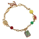 LOUIS VUITTON Bracelet metal Gold LV Auth 133450-1