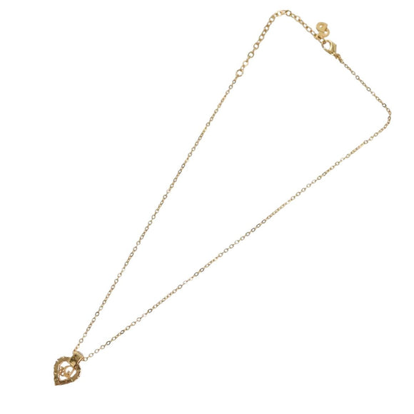 Christian Dior Necklace metal Gold Auth 133458
