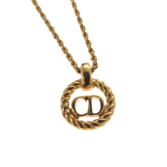 Christian Dior Necklace metal Gold Auth 133462