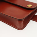 HERMES Pochette Green Waist bag Leather Brown Gold Auth 133470-14