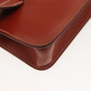 HERMES Pochette Green Waist bag Leather Brown Gold Auth 133470-15