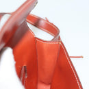 HERMES Pochette Green Waist bag Leather Brown Gold Auth 133470-19