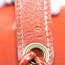 HERMES Pochette Green Waist bag Leather Brown Gold Auth 133470-12