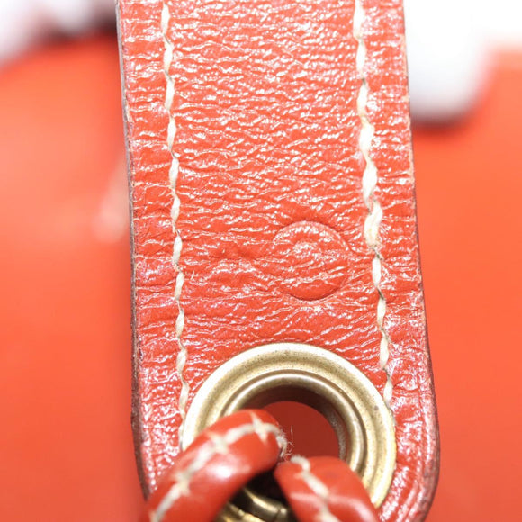 HERMES Pochette Green Waist bag Leather Brown Gold Auth 133470