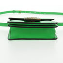 FENDI Fab Shoulder Bag Leather Green Gold Auth 133473M-6