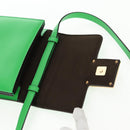 FENDI Fab Shoulder Bag Leather Green Gold Auth 133473M-11