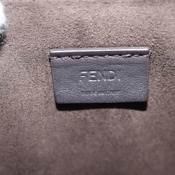 FENDI Fab Shoulder Bag Leather Green Gold Auth 133473M