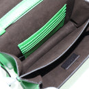 FENDI Fab Shoulder Bag Leather Green Gold Auth 133473M-12