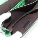 FENDI Fab Shoulder Bag Leather Green Gold Auth 133473M-22