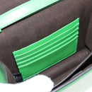 FENDI Fab Shoulder Bag Leather Green Gold Auth 133473M-25