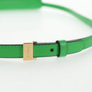 FENDI Fab Shoulder Bag Leather Green Gold Auth 133473M-9