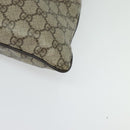GUCCI GG Supreme Shoulder Bag PVC Beige Silver 141198 Auth 133479-11