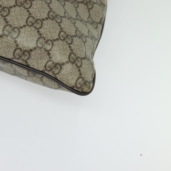 GUCCI GG Supreme Shoulder Bag PVC Beige Silver 141198 Auth 133479