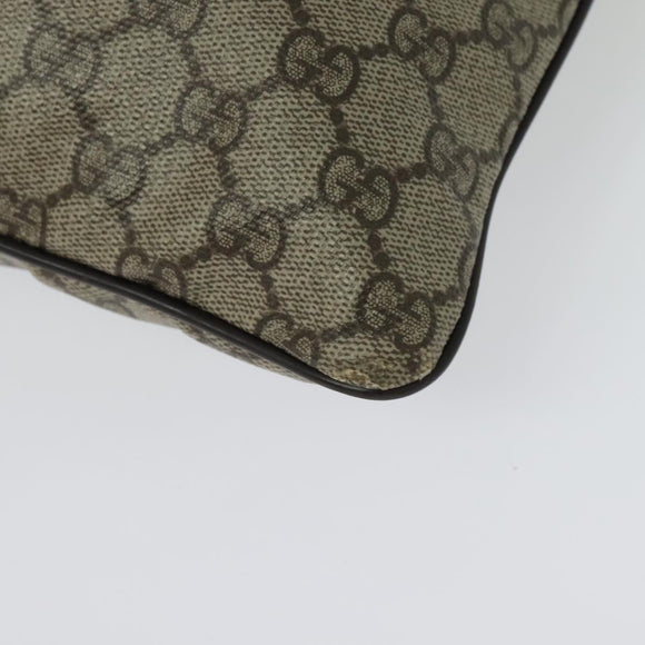 GUCCI GG Supreme Shoulder Bag PVC Beige Silver 141198 Auth 133479