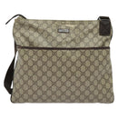GUCCI GG Supreme Shoulder Bag PVC Beige Silver 141198 Auth 133479-2
