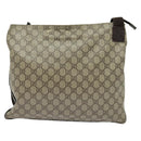 GUCCI GG Supreme Shoulder Bag PVC Beige Silver 141198 Auth 133479-3