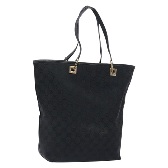 GUCCI GG Canvas Tote Bag Gold Black 002 1098 3444 Auth 133481