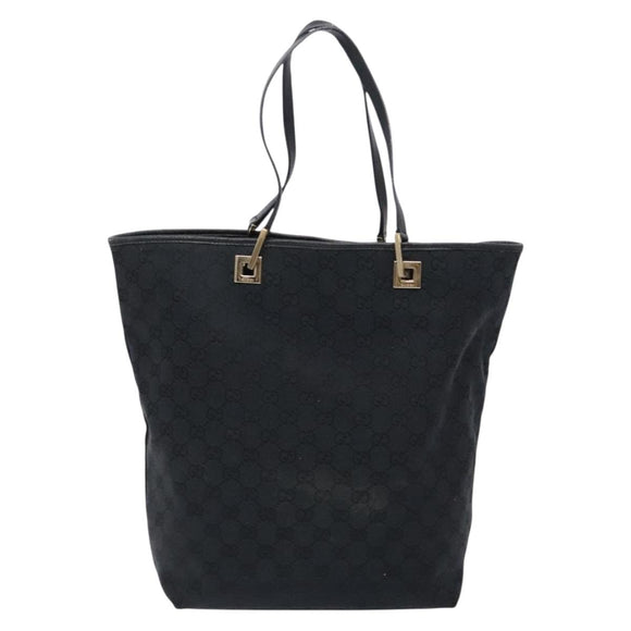 GUCCI GG Canvas Tote Bag Gold Black 002 1098 3444 Auth 133481