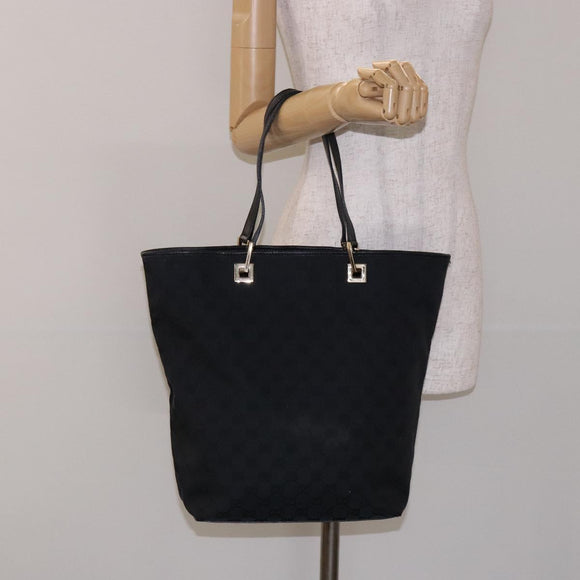GUCCI GG Canvas Tote Bag Gold Black 002 1098 3444 Auth 133481