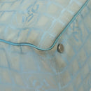 CHANEL New Travel line Tote Bag Nylon Light Blue Silver CC Auth 133486-10