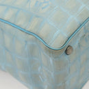 CHANEL New Travel line Tote Bag Nylon Light Blue Silver CC Auth 133486-12