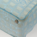CHANEL New Travel line Tote Bag Nylon Light Blue Silver CC Auth 133486-13