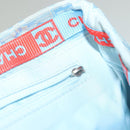 CHANEL New Travel line Tote Bag Nylon Light Blue Silver CC Auth 133486-18